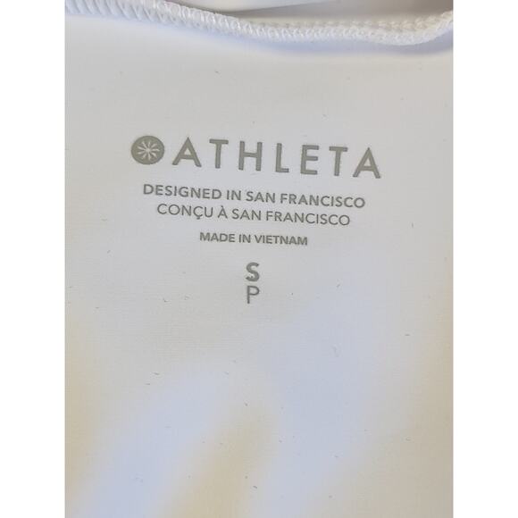 Athleta Hope Yoga Jacket White Full Zip Stretch Size Small Removable Hoodie - Picture 3 of 9